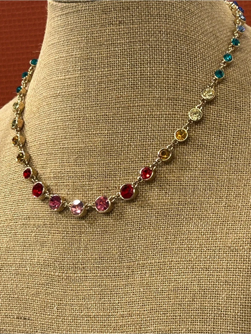 Gorgeous! J. Crew rainbow rhinestone necklace